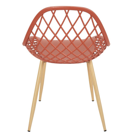 Lot de 4 chaises terracotta à coque arrondie - TARENI
