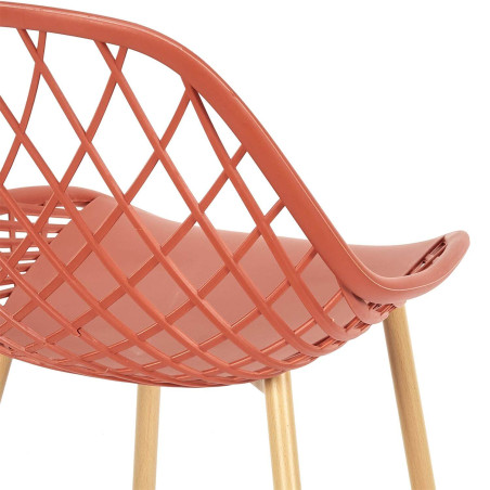 Lot de 4 chaises terracotta à coque arrondie - TARENI