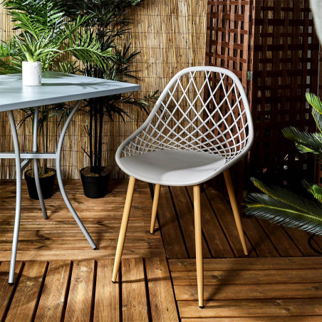 Lot de 4 chaises gris taupe coque arrondie - TARENI