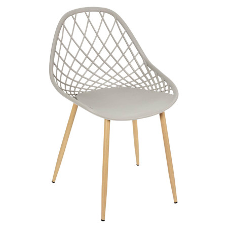 Lot de 4 chaises gris taupe coque arrondie - TARENI