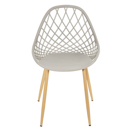 Lot de 4 chaises gris taupe coque arrondie - TARENI