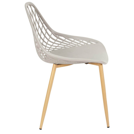 Lot de 4 chaises gris taupe coque arrondie - TARENI