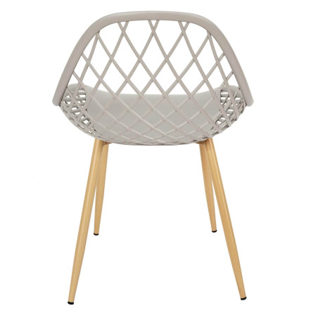 Lot de 4 chaises gris taupe coque arrondie - TARENI