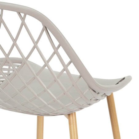 Lot de 4 chaises gris taupe coque arrondie - TARENI