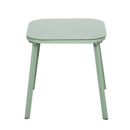 Ensemble jardin 2 fauteuils avec table basse rayures vert et crème - KASBAH