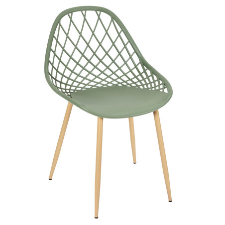 Lot de 4 chaises vertes coque arrondie - TARENI