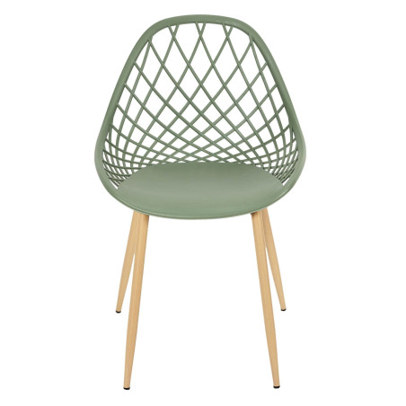 Lot de 4 chaises vertes coque arrondie - TARENI