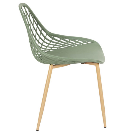 Lot de 4 chaises vertes coque arrondie - TARENI