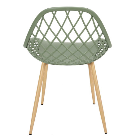 Lot de 4 chaises vertes coque arrondie - TARENI