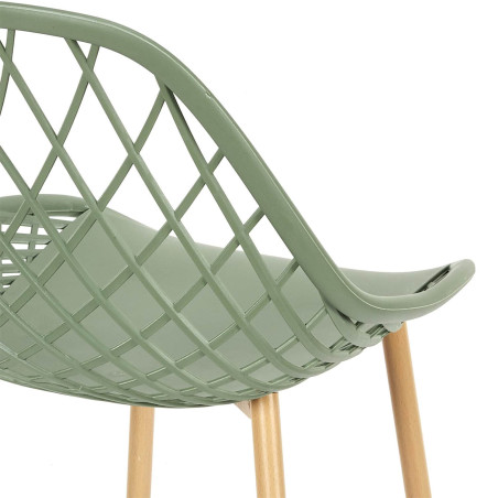 Lot de 4 chaises vertes coque arrondie - TARENI