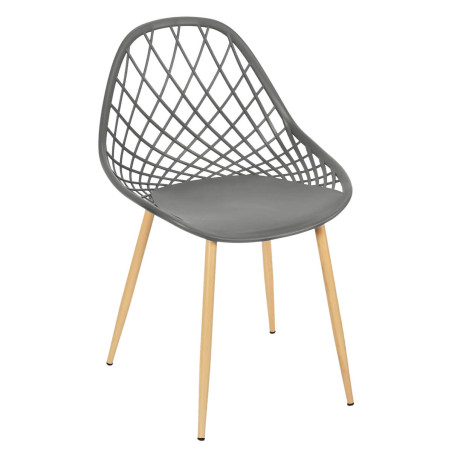 Lot de 4 chaises grises coque arrondie - TARENI