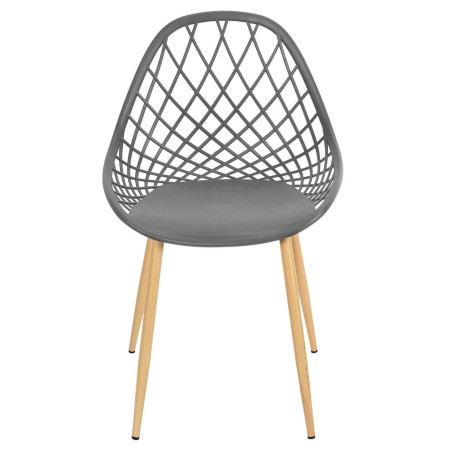 Lot de 4 chaises grises coque arrondie - TARENI