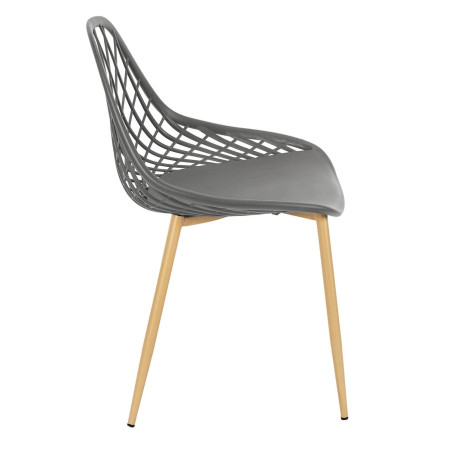 Lot de 4 chaises grises coque arrondie - TARENI