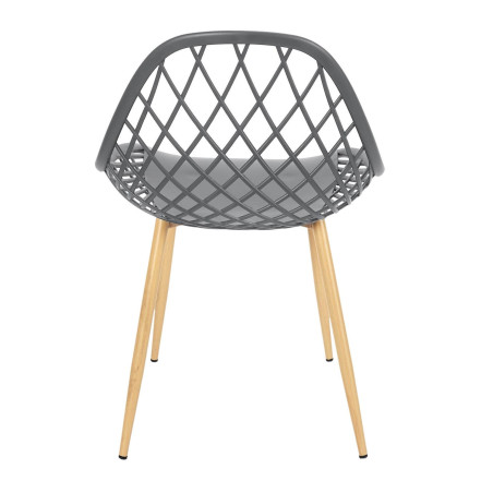 Lot de 4 chaises grises coque arrondie - TARENI