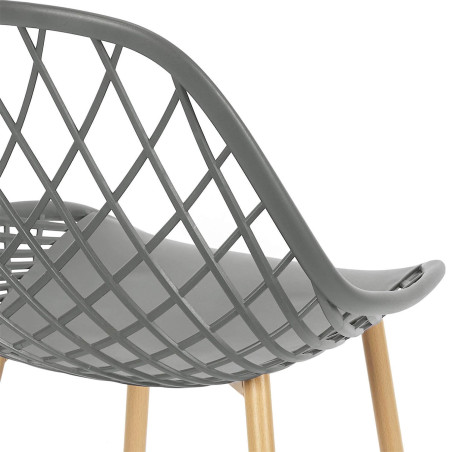 Lot de 4 chaises grises coque arrondie - TARENI