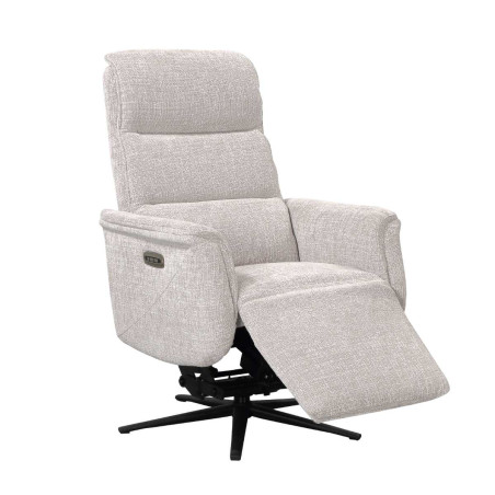 Fauteuil relax électrique releveur pivotant bi-moteur tissu beige clair - WILLYOR