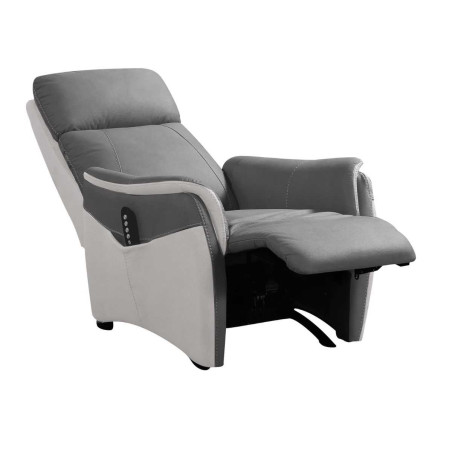 Fauteuil relax électrique releveur gris plomb et gris perle - SANGYOR