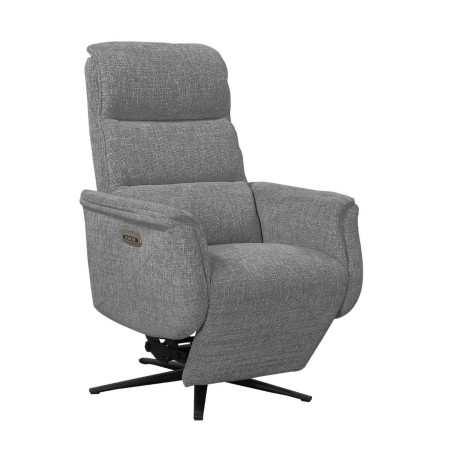 Fauteuil relax électrique releveur pivotant bi-moteur tissu gris - WILLYOR
