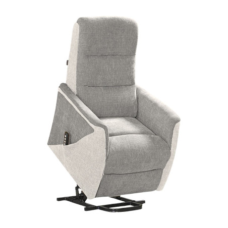 Fauteuil relax électrique releveur bi-moteur tissu maillé gris - KLEINOR