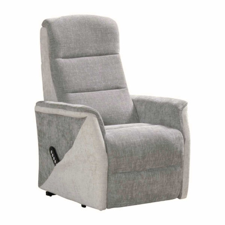 Fauteuil relax électrique releveur bi-moteur tissu maillé gris - KLEINOR