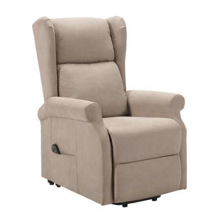 Fauteuil relax releveur électrique tissu beige - FAINA