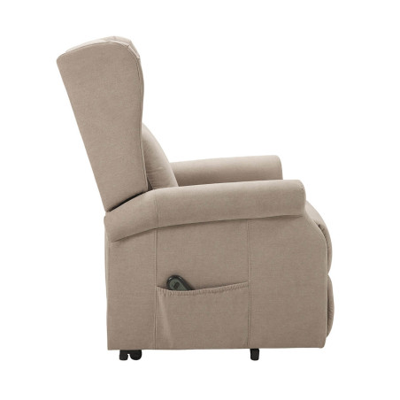 Fauteuil relax releveur électrique tissu beige - FAINA