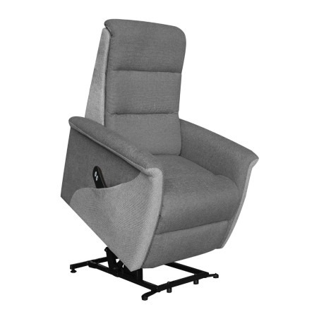 Fauteuil relax électrique releveur tissu gris foncé et gris clair - MAGIXOR