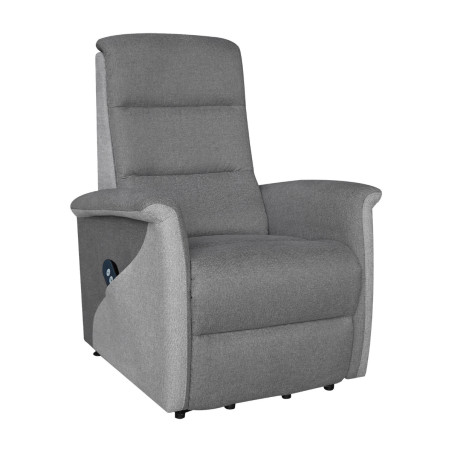 Fauteuil relax électrique releveur tissu gris foncé et gris clair - MAGIXOR