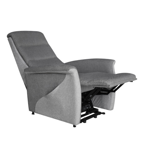 Fauteuil relax électrique releveur tissu gris foncé et gris clair - MAGIXOR