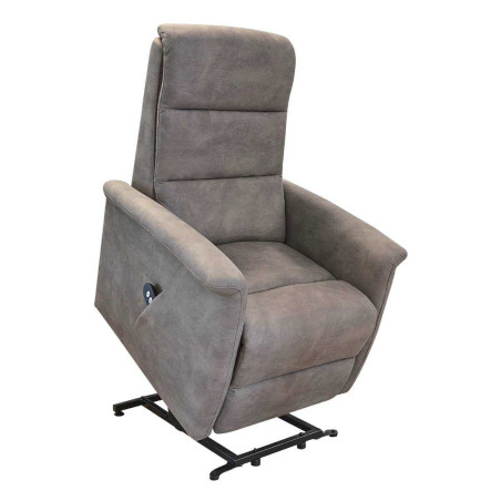 Fauteuil relax électrique releveur tissu micro peau brun taupe - MAGIXOR