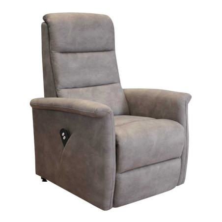 Fauteuil relax électrique releveur tissu micro peau brun taupe - MAGIXOR