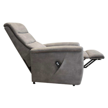 Fauteuil relax électrique releveur tissu micro peau brun taupe - MAGIXOR