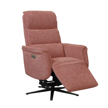 Fauteuil relax électrique releveur pivotant bi-moteur tissu croisé brique - WILLYOR