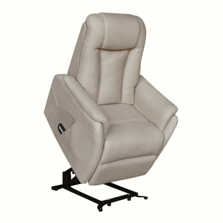 Fauteuil relax électrique releveur bi-moteur tissu micro peau mastic - NEDIOR