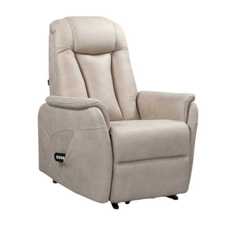 Fauteuil relax électrique releveur bi-moteur tissu micro peau mastic - NEDIOR