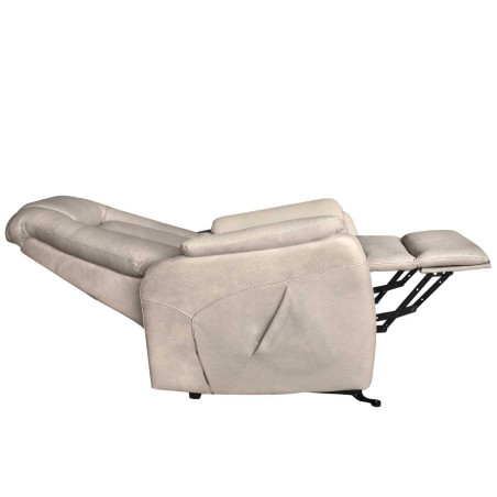 Fauteuil relax électrique releveur bi-moteur tissu micro peau mastic - NEDIOR