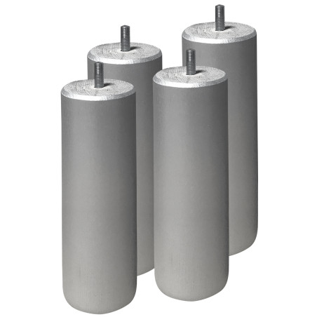 Jeu de 4 pieds 20 cm gris argent pour sommier tapissier - ELORA