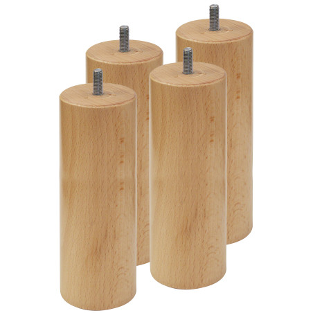 Jeu de 4 pieds 20 cm naturel pour sommier tapissier - ELORA