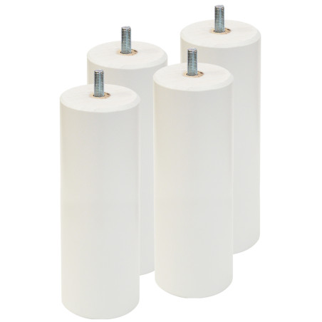 Jeu de 4 pieds 20 cm blanc pour sommier tapissier - ELORA