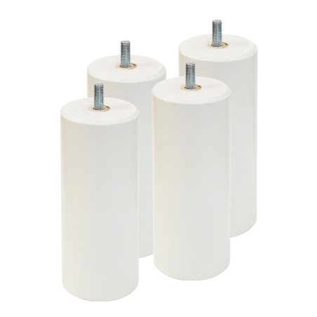 Jeu de 4 pieds 15 cm blanc pour sommier tapissier - ELORA
