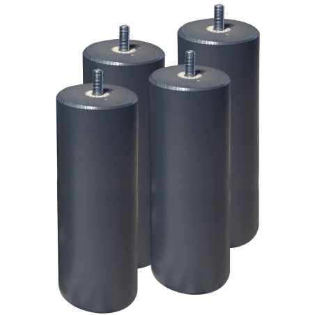 Jeu de 4 pieds 20 cm gris anthracite pour sommier tapissier - ELORA