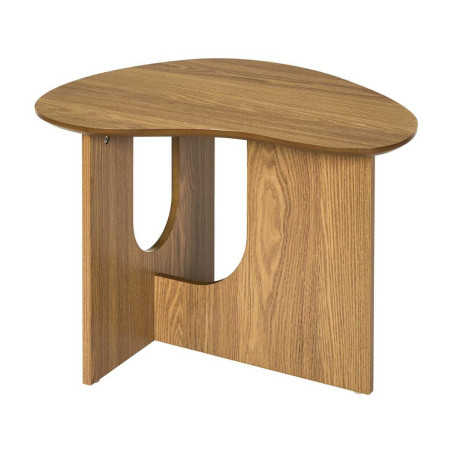 Table d'appoint forme organique en MDF aspect chêne - KALIOP