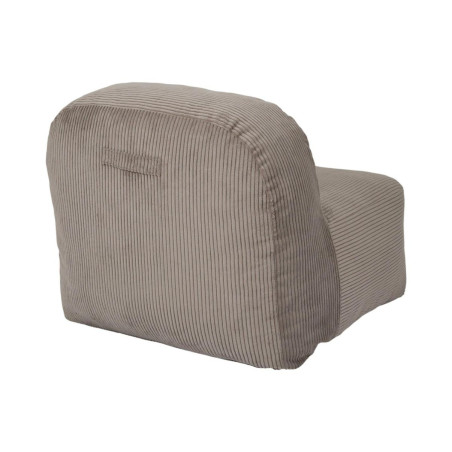 Chauffeuse lounge en mousse et tissu velours côtelé taupe - AMORA