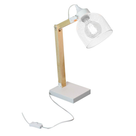 Lampe à poser orientable en pin et métal blanc - MAGIS