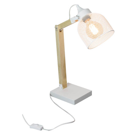 Lampe à poser orientable en pin et métal blanc - MAGIS