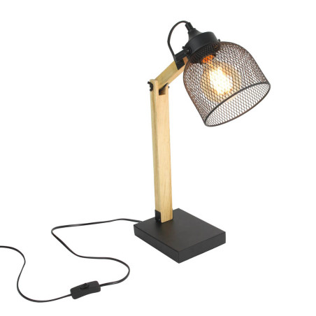 Lampe à poser orientable en pin et métal noir - MAGIS