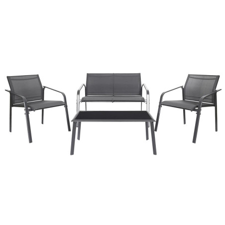 Salon de Jardin 4 Pièces Gris Anthracite - TAHEN