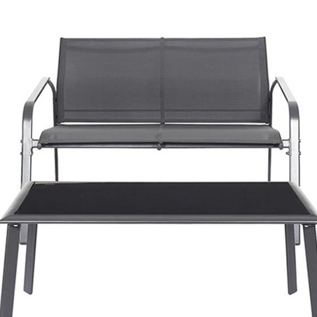 Salon de Jardin 4 Pièces Gris Anthracite - TAHEN