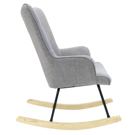 Fauteuil à Bascule Gris Dossier Capitonné - POHIO