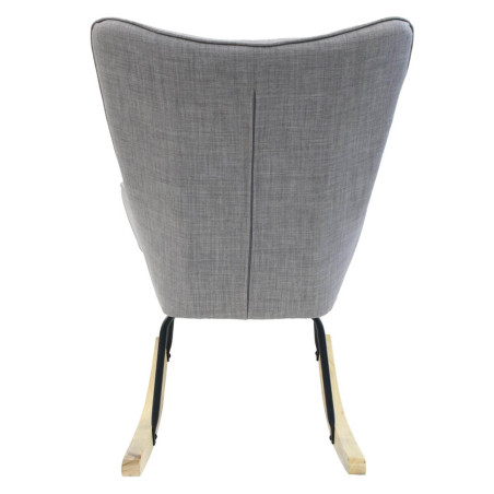 Fauteuil à Bascule Gris Dossier Capitonné - POHIO
